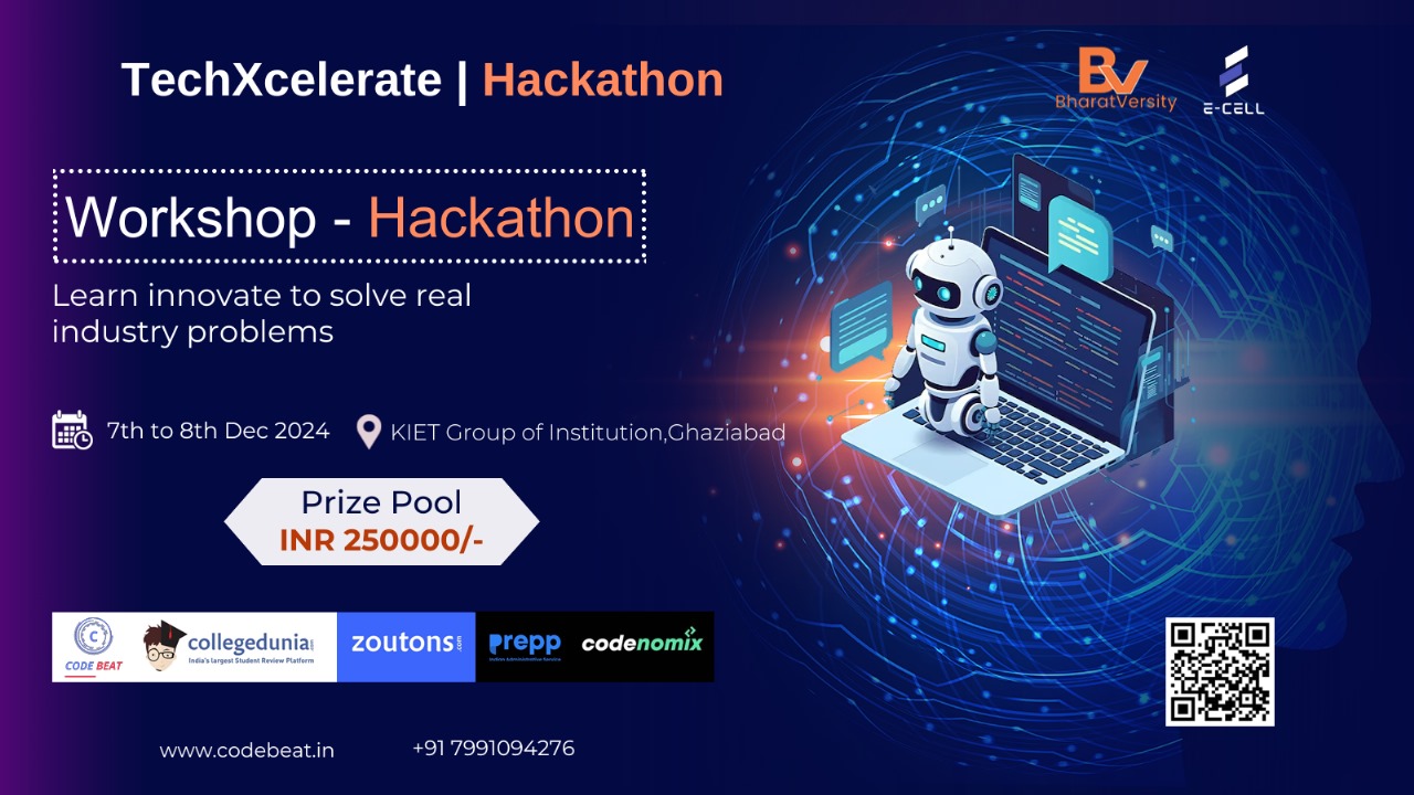 National Level Hackathon and Workshop at KIET Ghaziabad ( TechXcelerate 2024 )